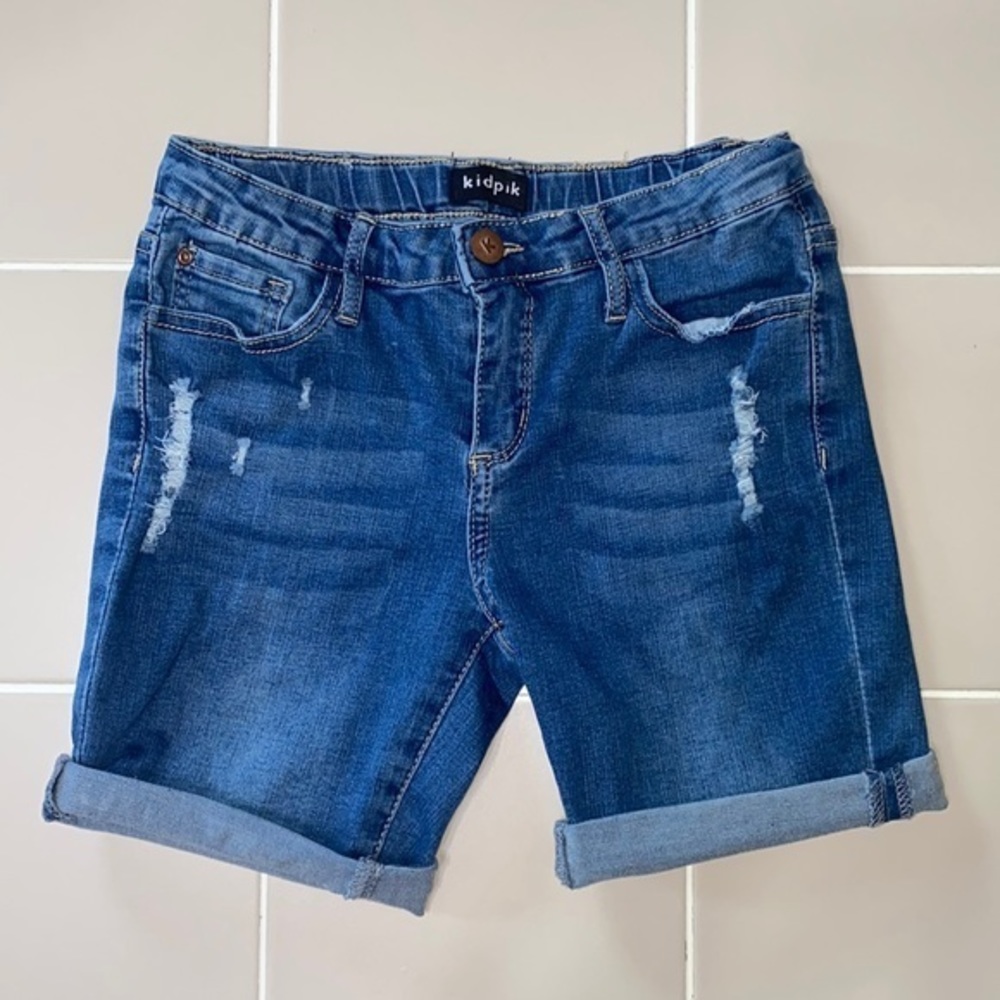 Kidpik Girl’s Distressed Denim Shorts Size 12